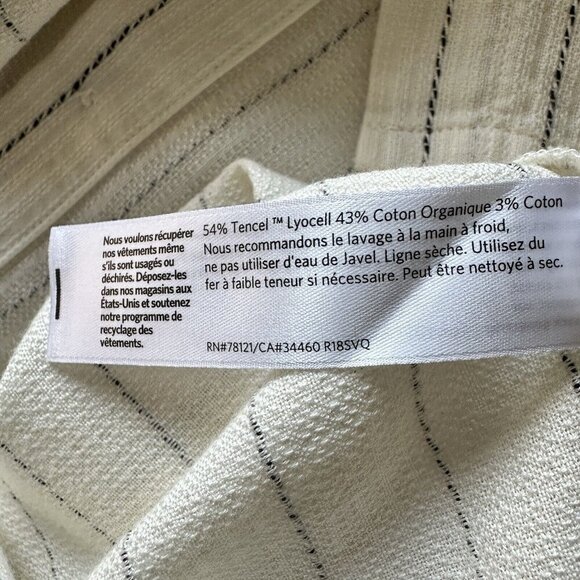 NWT‎ Eileen Fisher Classic Shirt XS Gauzy Organic Cotton Blend Stripes Coastal - Picture 10 of 12